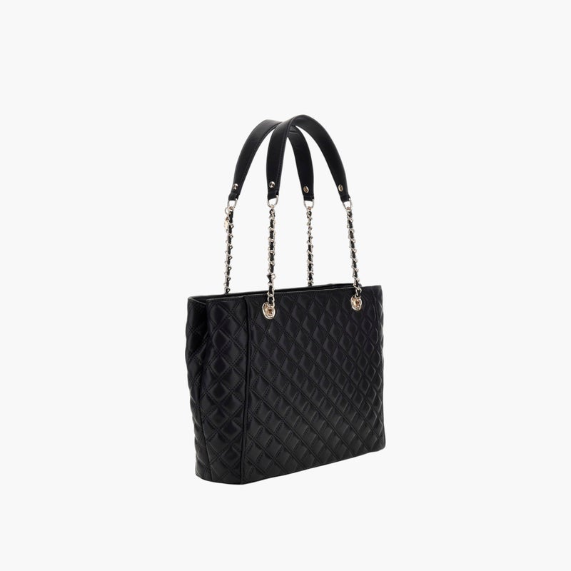GUESS Quilted Black Faux Leather Tote Bag for Women - Image 2